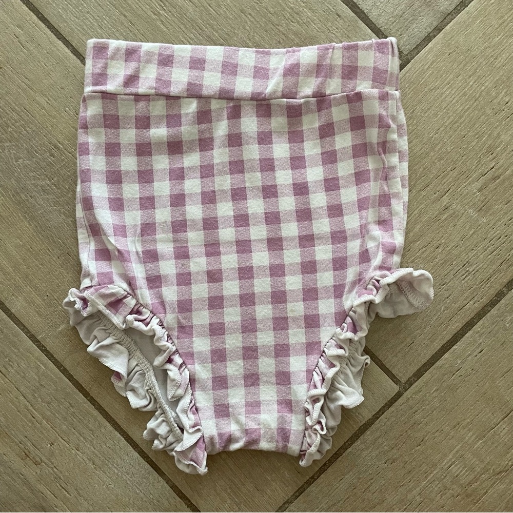 SpearmintLOVE Purple Lilac Gingham Bamboo Bloomers Size 18-24 Months